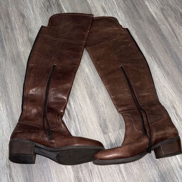 Brown Leather Knee-High Boots by Vince Camuto - Picture 3 of 7